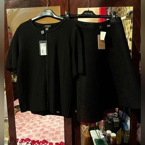 Brand New! 2 Piece Gizia Women’s Set, with Swarovski Crystals T-Shirt and Skirt